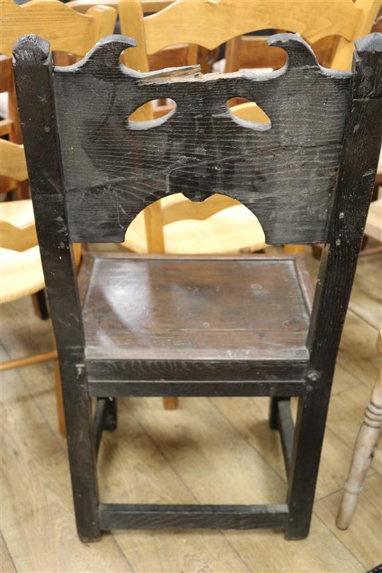 A pair of 17th century oak side chairs